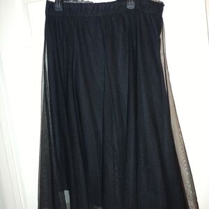 Cato Black Maxi A-Line Pleated Skirt